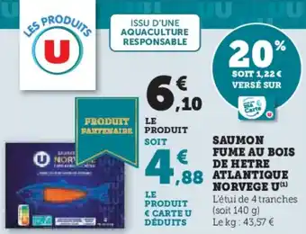 U Express Saumon fume au bois de hetre atlantique norvege u offre