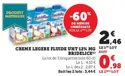 U Express Creme legere fluide uht 12% mg bridelice offre