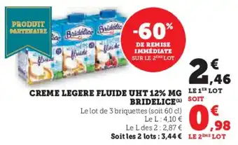 U Express Creme legere fluide uht 12% mg bridelice offre