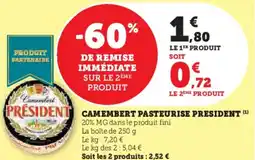 U Express Camembert pasteurise president offre