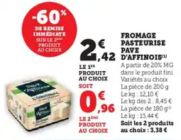 U Express Fromage pasteurise pave d'affinois offre