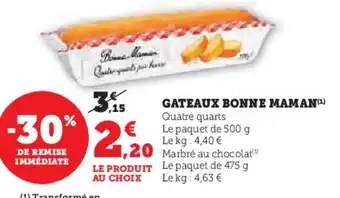 U Express Gateaux bonne maman offre