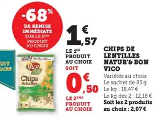 U Express Chips de lentilles natur's bon vico offre