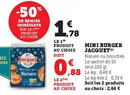 U Express Mini burger jacquet offre