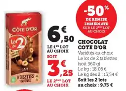 U Express Chocolat cote d'or offre