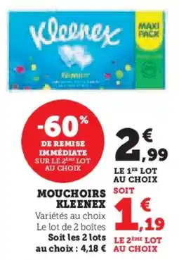 U Express Mouchoirs kleenex offre