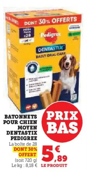 U Express Batonnets pour chien moyen dentastix pedigree offre