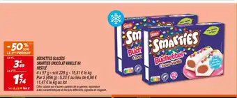 Netto Nestlé smarties bûchettes chocolat vanille x4 offre