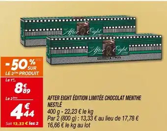 Netto Nestlé after eight édition limitée chocolat menthe offre