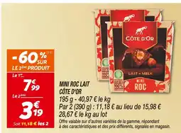 Netto Cote d'or mini roc lait offre