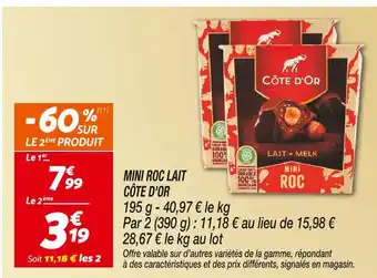 Netto Cote d'or mini roc lait offre