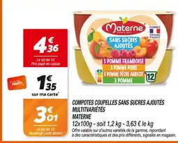 Netto Materne compotes coupelles sans sucres ajoutés multivariétés offre