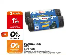 Netto Netto sacs poubelle 10x50l offre