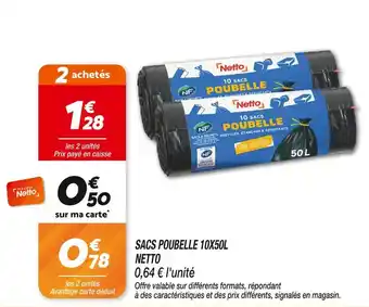 Netto Netto sacs poubelle 10x50l offre
