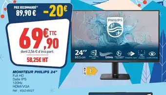 Bureau Vallée Philips moniteur 24 offre