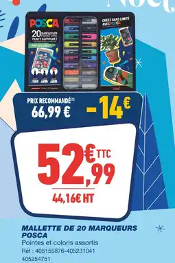 Bureau Vallée Posca mallette de 20 marqueurs offre