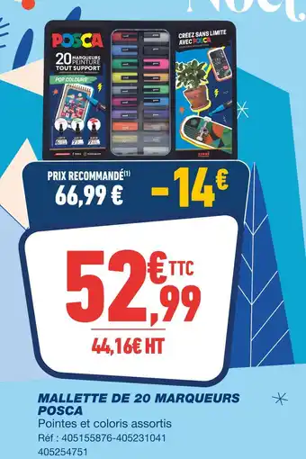 Bureau Vallée Posca mallette de 20 marqueurs offre