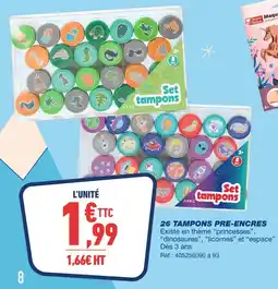 Bureau Vallée 26 tampons pre-encres offre