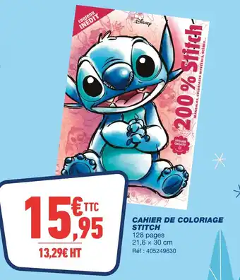 Bureau Vallée Disney cahier de coloriage stitch offre