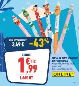 Bureau Vallée Online stylo gel encre effaçable offre