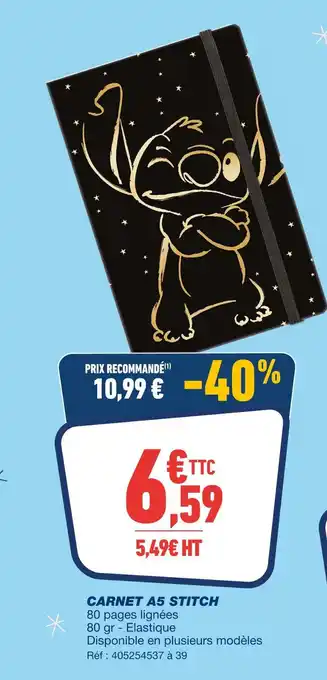 Bureau Vallée Carnet a5 stitch offre