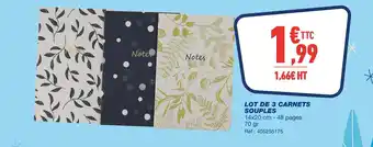 Bureau Vallée Lot de 3 carnets souples offre