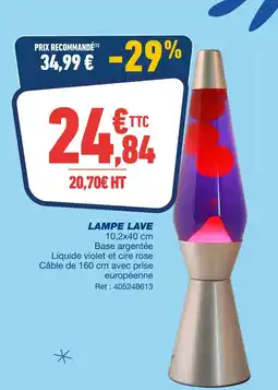 Bureau Vallée Lampe lave offre