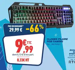 Bureau Vallée Amstrad clavier filaire rgb gaming offre