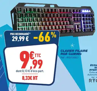 Bureau Vallée Amstrad clavier filaire rgb gaming offre