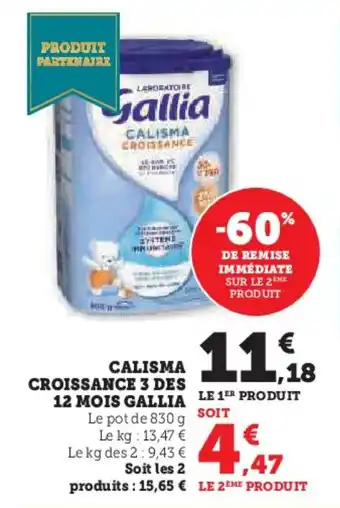 U Express Calisma croissance 3 des 12 mois gallia offre
