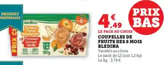 U Express Coupelles de fruits des 8 mois bledina offre