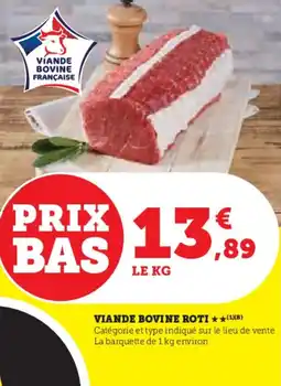 Hyper U Viande bovine roti offre