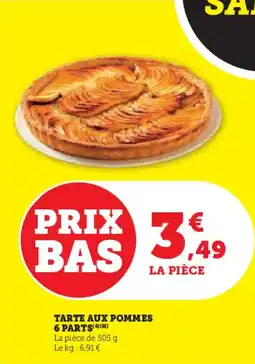 Hyper U Tarte aux pommes 6 parts offre