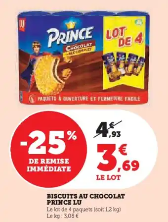 Hyper U Biscuits au chocolat prince lu offre
