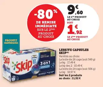 Hyper U Lessive capsules skip offre