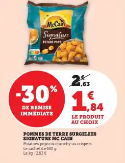 Hyper U Pommes de terre surgelees signature mc cain offre