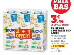 Hyper U Boissons vegetales bio bjorg offre