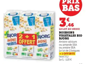 Hyper U Boissons vegetales bio bjorg offre