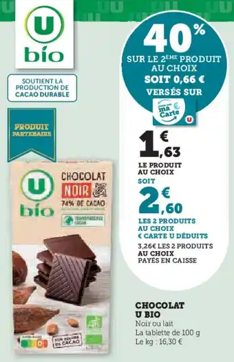 Hyper U Chocolat u bio offre