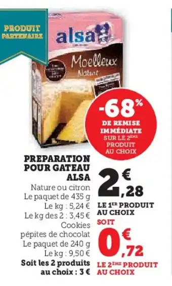 Hyper U Preparation pour gateau alsa offre