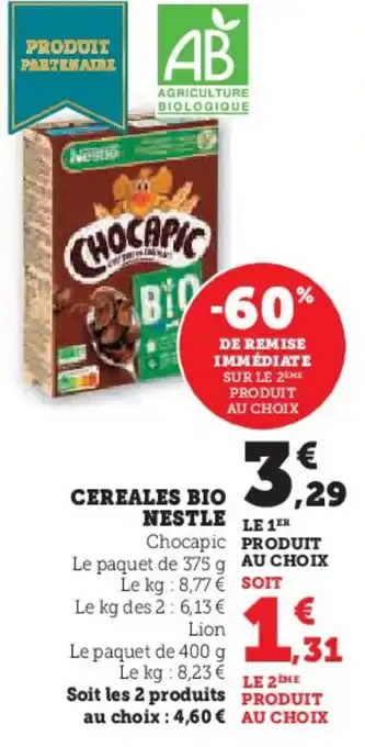 Hyper U Cereales bio nestle offre
