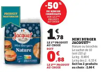 Hyper U Mini burger jacquet offre