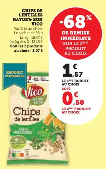Hyper U Chips de lentilles natur's bon vico offre