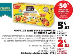 Hyper U Gourdes sans sucres ajoutes charles & alice offre