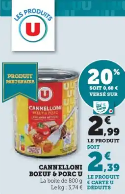 Hyper U Cannelloni boeuf & porc u offre