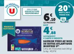 Hyper U Saumon fume au bois de hetre atlantique norvege u offre