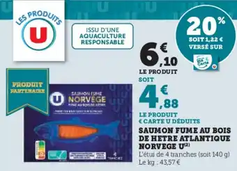 Hyper U Saumon fume au bois de hetre atlantique norvege u offre