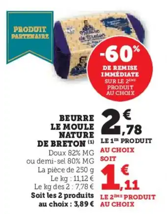Hyper U Beurre le moule nature de breton offre