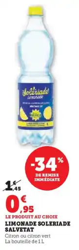 Hyper U Limonade soleriade salvetat offre