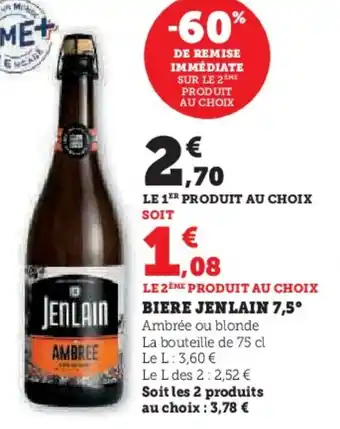 Hyper U Biere jen lain 7,5° offre